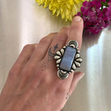 The Peacock Ring- Blue Lace Agate and Sterling Silver- Finished to Size or as a Pendant