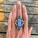 The Peacock Ring- Blue Lace Agate and Sterling Silver- Finished to Size or as a Pendant