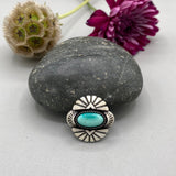The Gemini Ring 1- Royston Turquoise and Sterling Silver- Finished to Size or as a Pendant