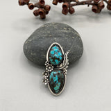 The Secret Garden Ring- Bamboo Mountain Turquoise and Sterling Silver- Finished to Size or as a Pendant
