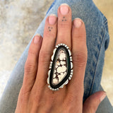 The Silhouette Ring- Natural Wild Horse Magnesite and Sterling Silver- Finished to Size or as a Pendant