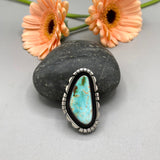 The Shadowbox Ring- Natural Royston Turquoise and Sterling Silver- Finished to Size or as a Pendant