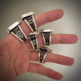 The Squiggle Signet Ring- Size 9- Sonoran Gold Turquoise and Sterling Silver