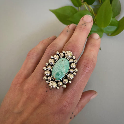The Royston Supernova Ring- Royston Turquoise and Sterling Silver- Finished to Size or as a Pendant