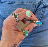 Hand-Stamped Turquoise Rings