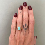 Natural Royston Turquoise and Solid 14k Gold Ring- Size 5.25 (can be sized up 1/2 size)