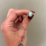 Natural Royston Turquoise and Solid 14k Gold Ring- Size 5.25 (can be sized up 1/2 size)
