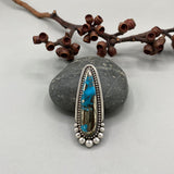 The Morenci II Talon Ring- Morenci II Turquoise and Sterling Silver- Finished to Size or as a Pendant