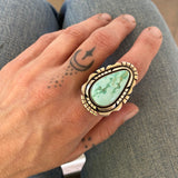 The Silhouette Ring 1- Natural Royston Turquoise and Sterling Silver- Finished to Size or as a Pendant
