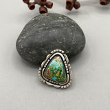 The Silhouette Ring 2- Natural Royston Turquoise and Sterling Silver- Finished to Size or as a Pendant