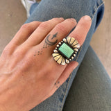The Phoenix Ring 4- Emerald Rose Variscite and Sterling Silver- Finished to Size or as a Pendant
