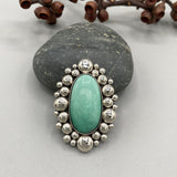 The Broken Arrow Supernova Ring- Broken Arrow Variscite and Sterling Silver- Finished to Size or as a Pendant