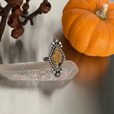 Montana Agate Celestial Ring- Size 5.5- Hand Stamped Sterling Silver