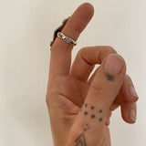 Montana Agate Celestial Ring- Size 5.5- Hand Stamped Sterling Silver