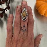 Montana Agate Celestial Ring- Size 5.5- Hand Stamped Sterling Silver