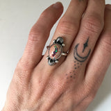 Cantera Opal and Sterling Silver Celestial Ring- Size 5 (Can be sized up to 5.25)