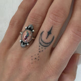 Cantera Opal and Sterling Silver Celestial Ring- Size 5 (Can be sized up to 5.25)