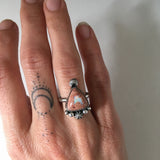 Cantera Opal and Sterling Silver Celestial Ring- Size 7.25 (Can be sized up to 7.5)