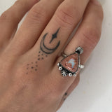 Cantera Opal and Sterling Silver Celestial Ring- Size 7.25 (Can be sized up to 7.5)