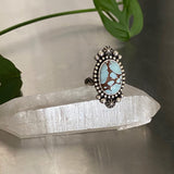 Stamped Celestial Turquoise Ring- Size 7- Sterling Silver and Gobi Desert Lavender Turquoise