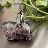 Celestial Poseidon Variscite Ring- Size 8.25- Hand Stamped Sterling Silver