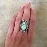 Celestial Poseidon Variscite Ring- Size 8.25- Hand Stamped Sterling Silver
