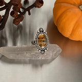 Montana Agate Celestial Ring- Size 9.5- Hand Stamped Sterling Silver