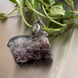 Celestial Poseidon Variscite Ring- Size 9- Hand Stamped Sterling Silver