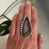 Huge Agate Statement Ring or Pendant- Sterling Silver and Agua Nueva Agate- Finished to Size