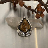 Large Leafy Fossilized Ammonite Ring or Pendant- Sterling Silver - Finished to Size