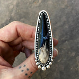 Huge Palm Root Talon Ring or Pendant- 2.75" Sterling Silver and Petrified Palm Root- Finished to Size