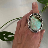 Huge Statement Ring or Pendant- Sterling Silver and Royston Turquoise- Finished to Size