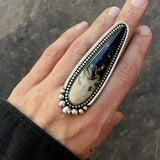 XXL Palm Root Talon Ring or Pendant- 3" Sterling Silver and Petrified Palm Root- Finished to Size