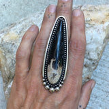 XXL Palm Root Talon Ring or Pendant- 3" Sterling Silver and Petrified Palm Root- Finished to Size