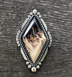 Huge Petrified Palm Root Ring- Sterling Silver and Palm Root- Finished to Size