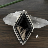 Made-to-Order Petrified Palm Root Diamond-Shaped Statement Ring