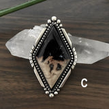Made-to-Order Petrified Palm Root Diamond-Shaped Statement Ring