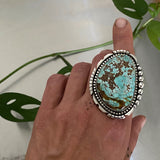 Huge Statement  Ring or Pendant- Sterling Silver and Royston Turquoise- Finished to Size