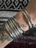 Individual Stamped Sterling Stacker Cuffs- Silver Stacking Cuff Bracelets- Hand Stamped