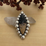 Huge Petrified Palm Root Bubble Ring or Pendant- Sterling Silver- Finished to Size