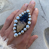 Huge Petrified Palm Root Bubble Ring or Pendant- Sterling Silver- Finished to Size