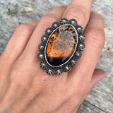 Large Celestial Montana Agate Ring or Pendant- Sterling Silver and Montana Agate Finished to Size
