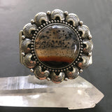 Huge Overlay Montana Agate Cuff- Sterling Silver and Montana Agate Statement Cuff