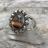 Huge Overlay Montana Agate Cuff- Sterling Silver and Montana Agate Statement Cuff