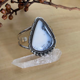 Huge Dendritic Opal Celestial Cuff- Sterling Silver and Dendritic Opal Bracelet- Size M/L