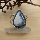 Huge Dendritic Opal Celestial Cuff- Sterling Silver and Dendritic Opal Bracelet- Size M/L