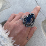 Elegant Palm Root Teardrop Ring or Pendant- Sterling Silver- Finished to Size