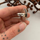 Chunky Turquoise Ring- Size 6- Hand Stamped Sterling Silver and Turquoise Mountain Turquoise