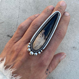 XXL Petrified Palm Root Talon Ring or Pendant- Sterling Silver- Finished to Size