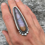 Large Agua Nueva Agate Talon Ring or Pendant- Sterling Silver and Agate- Finished to Size